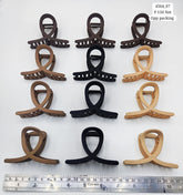 Impression Stylish Colored Plastic Hair Clutcher (Pack of 12)